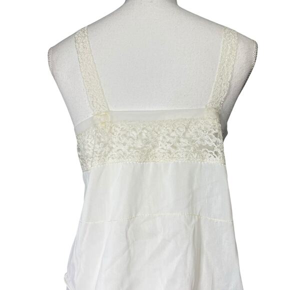 Vintage Lingerie Skirt Set Size Small White Half Slip Camisole Lace Accent Hem - Picture 6 of 10